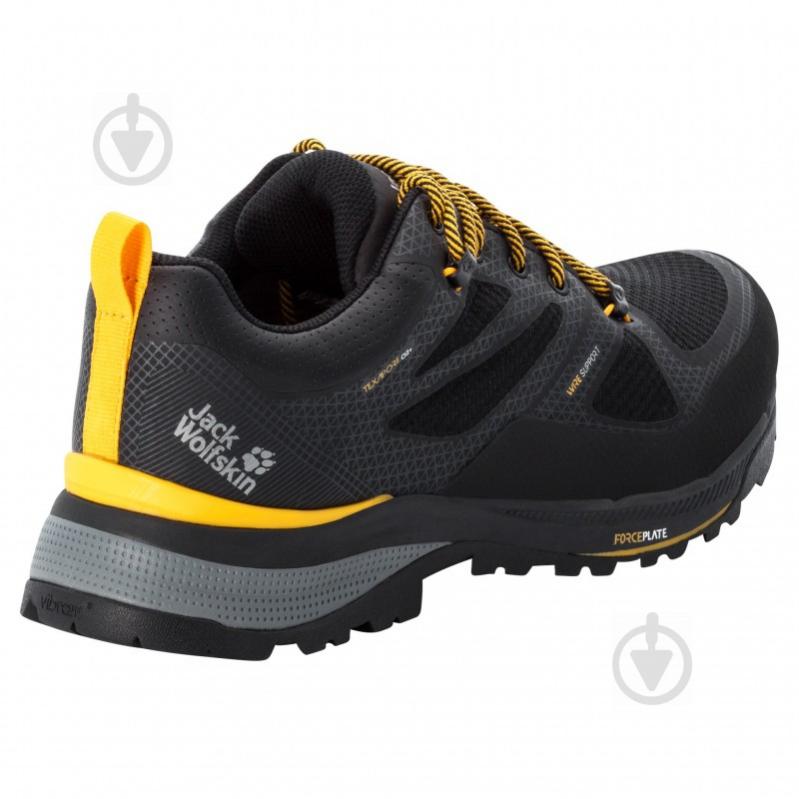 Кросівки чоловічі осінні Jack Wolfskin FORCE STRIKER TEXAPORE LOW M 4038841-6055 р.42 чорно-жовті - фото 3