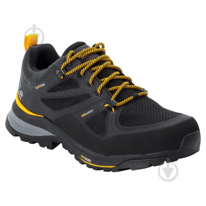 Кросівки чоловічі осінні Jack Wolfskin FORCE STRIKER TEXAPORE LOW M 4038841-6055 р.42 чорно-жовті - фото 4