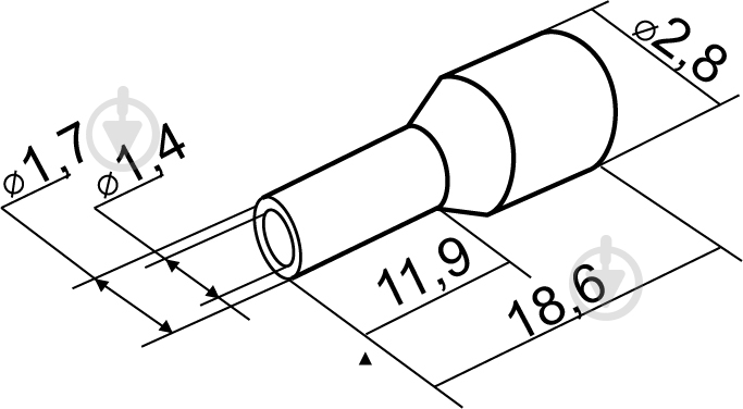 Наконечник втулочный АСКОУКРЕМ НТ 1,0-12 100 шт. зеленый A0060010151 - фото 3