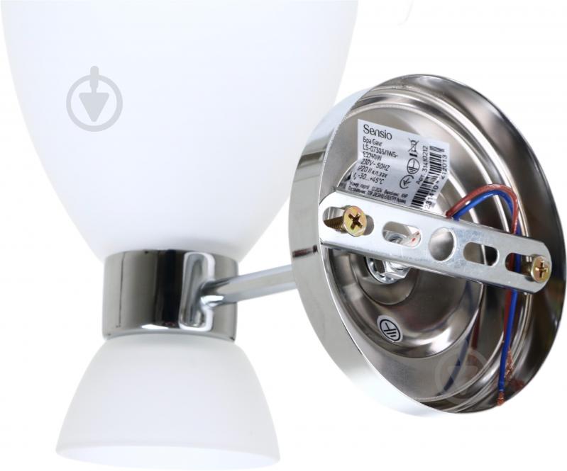 Бра Sensio Gavr 1x40 Вт E27 хром/білий LS-07303/1WS-E2740W - фото 4