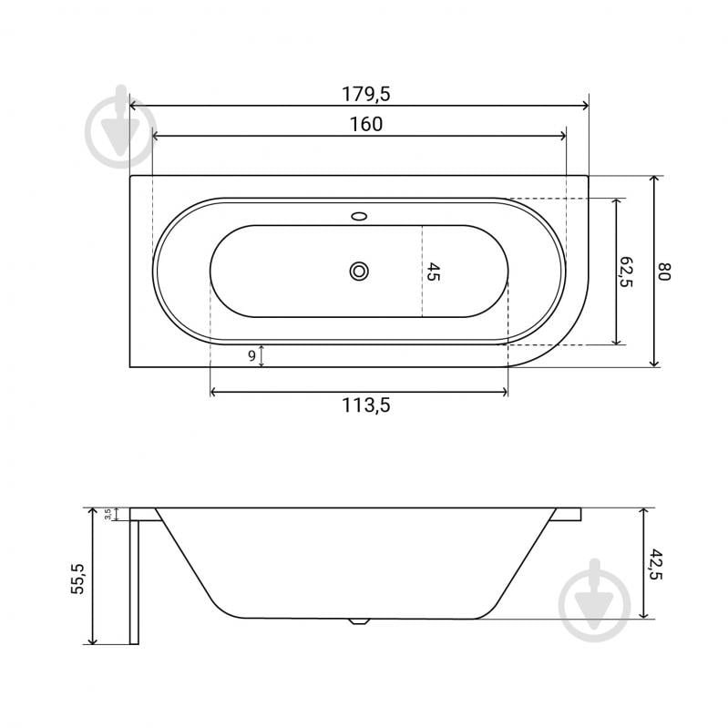 Ванна акриловая Helmken MarbellaLux 280676M9D4 179,5х80 см комплект 3 в 1 - фото 2 Ванна акриловая Helmken MarbellaLux 280676M9D4 179,5х80 см комплект 3 в 1 - фото 2