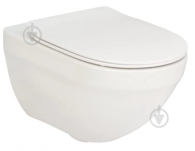 Унитаз подвесной ROCA HEBE Round Rimless, с сиденьем SLIM slow-closing - фото 1 Унитаз подвесной ROCA HEBE Round Rimless, с сиденьем SLIM slow-closing - фото 1