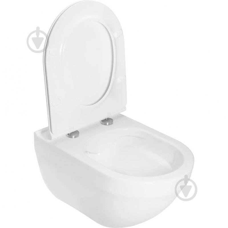 Унитаз подвесной ROCA HEBE Round Rimless, с сиденьем SLIM slow-closing - фото 2 Унитаз подвесной ROCA HEBE Round Rimless, с сиденьем SLIM slow-closing - фото 2
