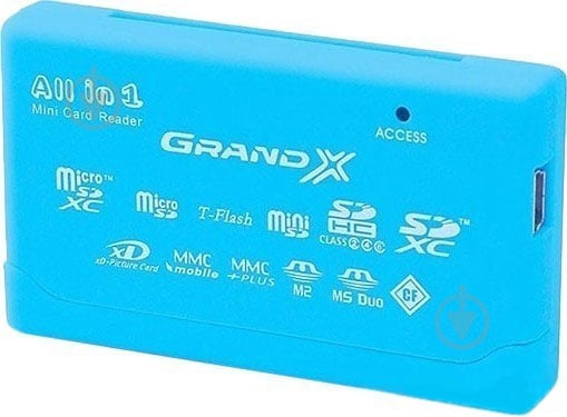 Кардридер Grand-X Multi All-in-One 64 GB to 2 TB SDXC (CRX05 Blue) - фото 2