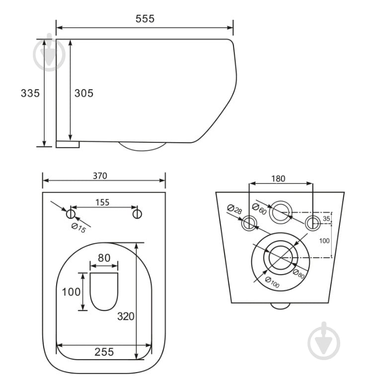 Унитаз подвесной Imprese VALTICE TWIST, 55*37*33см, сиденье Duroplast SLIM slow-closing - фото 2 Унитаз подвесной Imprese VALTICE TWIST, 55*37*33см, сиденье Duroplast SLIM slow-closing - фото 2