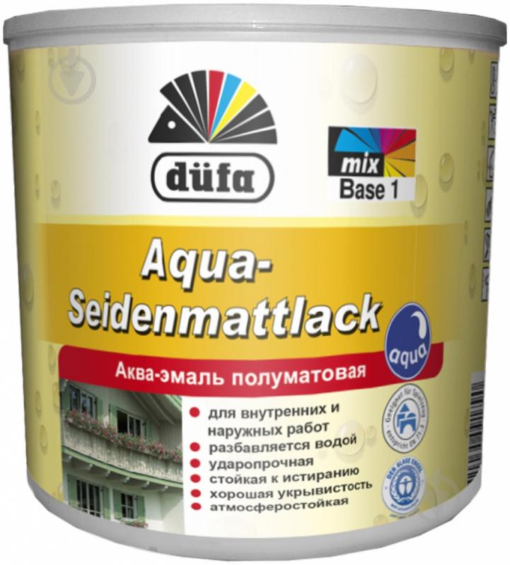 Акваемаль Dufa Aqua-Seidenmattlack білий шовковистий мат 0,75 л - фото 1