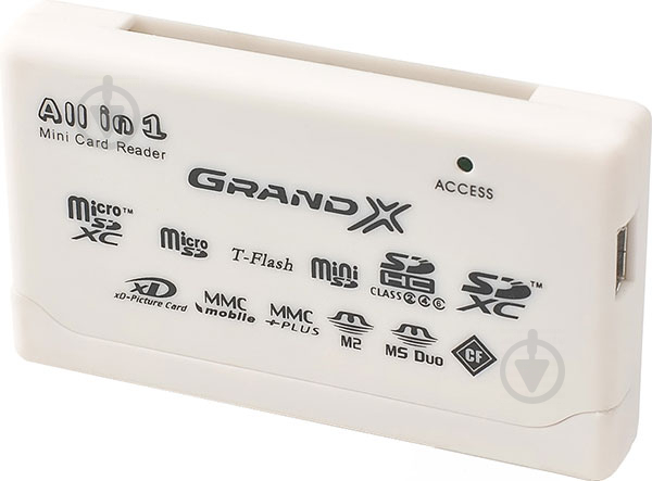 Кардридер Grand-X Multi All-in-One 64 GB to 2 TB SDXC (CRX05 white) - фото 2