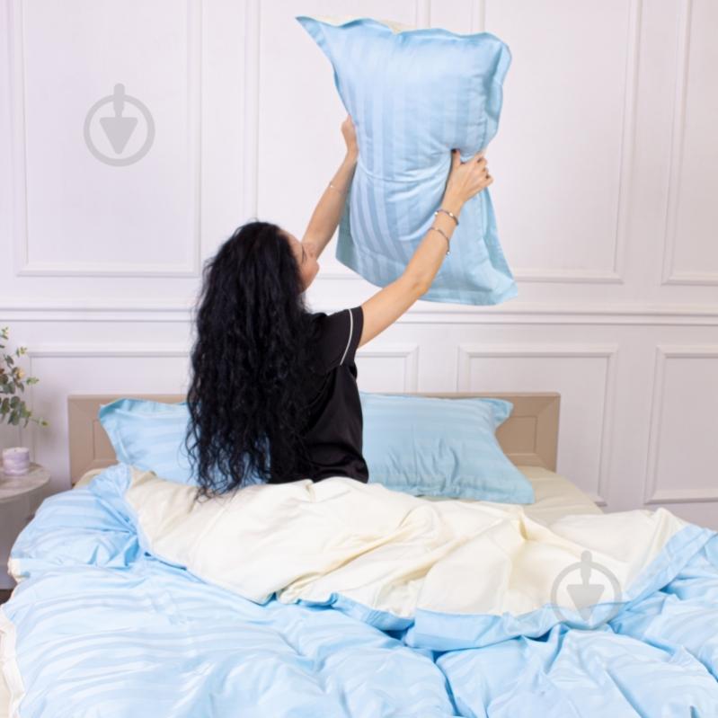 Наволочка сатин Lunet Duet 70x70 см молочный/голубой MirSon - фото 2 Наволочка сатин Lunet Duet 70x70 см молочный/голубой MirSon - фото 2