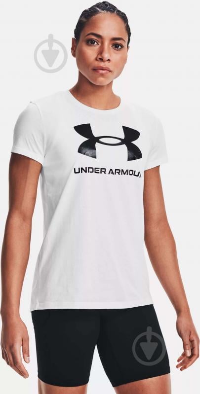 Футболка Under Armour UA W SPORTSTYLE LOGO SS 1356305-102 р.XS белый - фото 1