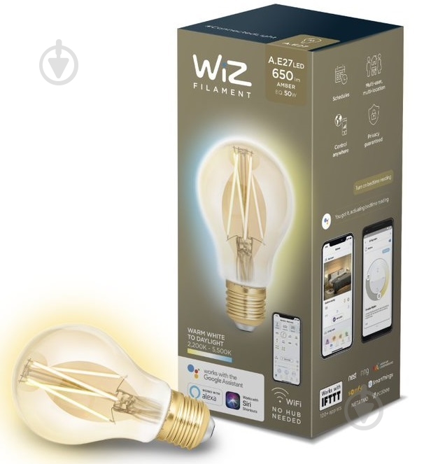 ᐉ Умная лампа WIZ Wi-Fi Warm Dimmable Filament (WZE21026011-A) A60 9 Вт ...