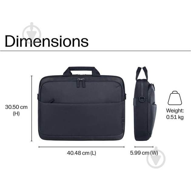 Сумка для ноутбука HP Everyday 16" grey (A08JWAA) - фото 7 Сумка для ноутбука HP Everyday 16" grey (A08JWAA) - фото 7