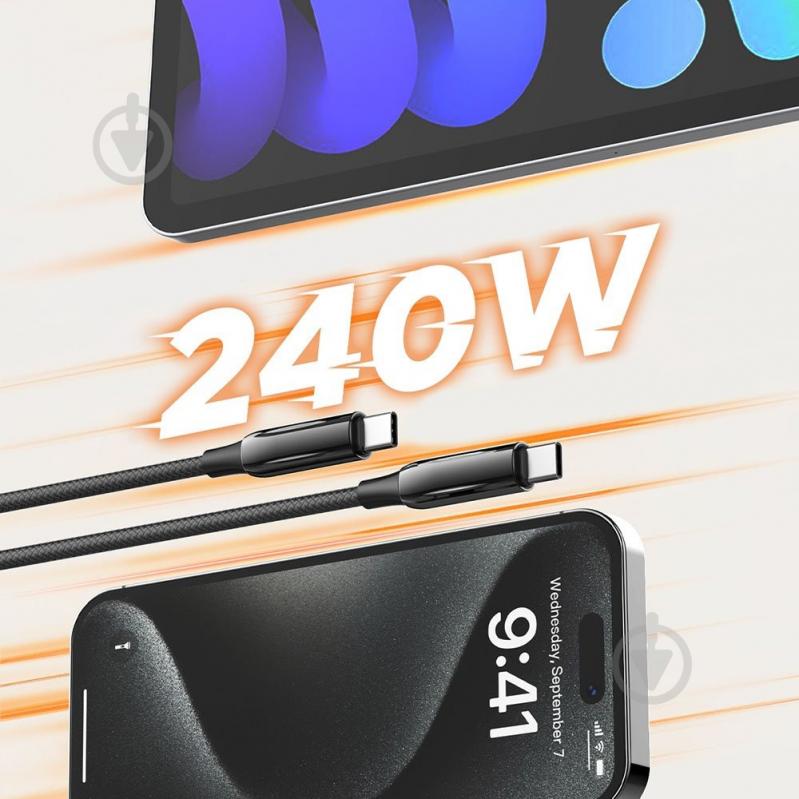 Кабель ColorWay Type-C - Type-C (PVC+Aluminum Alloy) (PD Fast Charging 240W) 5А 1 м черный (CW-CBPDCC069-BK) - фото 7 Кабель ColorWay Type-C - Type-C (PVC+Aluminum Alloy) (PD Fast Charging 240W) 5А 1 м черный (CW-CBPDCC069-BK) - фото 7