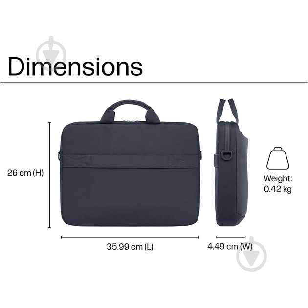 Портфель HP Everyday 14" grey (A08JSAA) - фото 10 Портфель HP Everyday 14" grey (A08JSAA) - фото 10