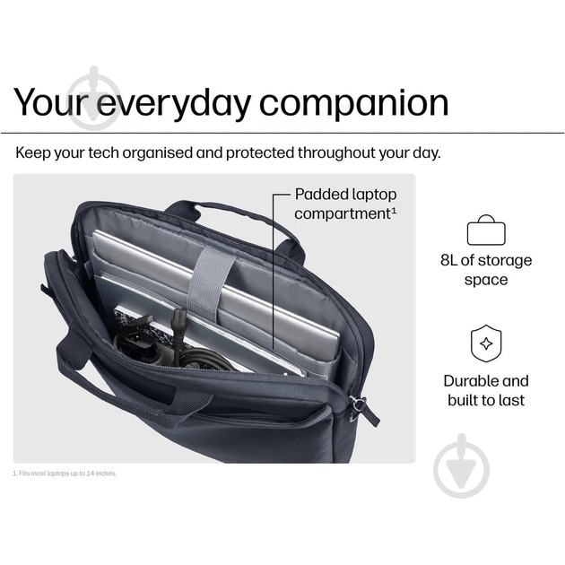 Портфель HP Everyday 14" grey (A08JSAA) - фото 8 Портфель HP Everyday 14" grey (A08JSAA) - фото 8