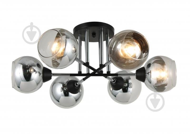 Люстра Sensio Leman 6x40 Вт E27 чорний із сріблястим LS-07268/6S-E2740W - фото 1 Люстра Sensio Leman 6x40 Вт E27 чорний із сріблястим LS-07268/6S-E2740W - фото 1