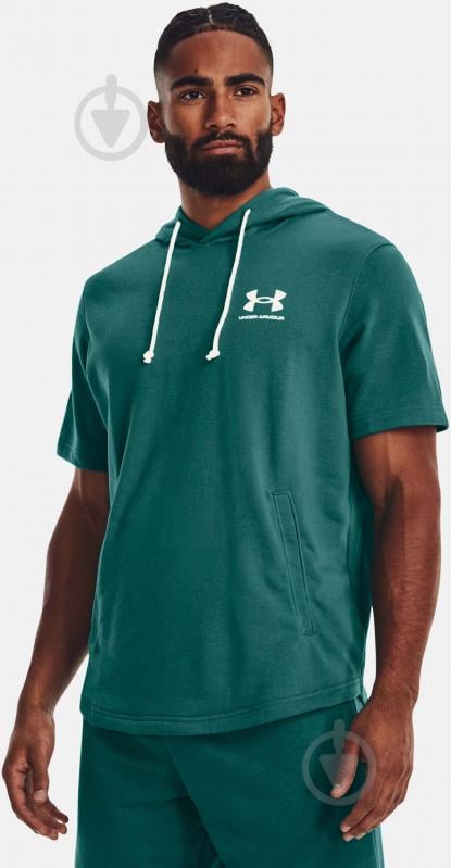 Футболка Under Armour RIVAL TERRY LC SS HD 1370396-722 р.2XL бірюзовий - фото 1