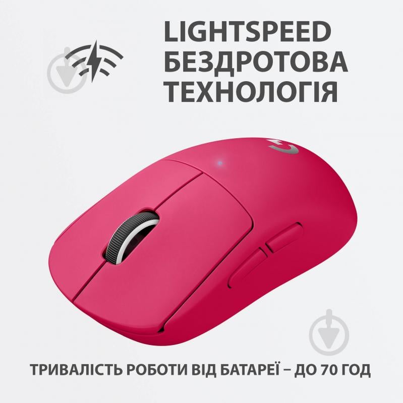 Мышка Logitech G Pro X Superlight Wireless magenta (910-005956) - фото 4 Мышка Logitech G Pro X Superlight Wireless magenta (910-005956) - фото 4