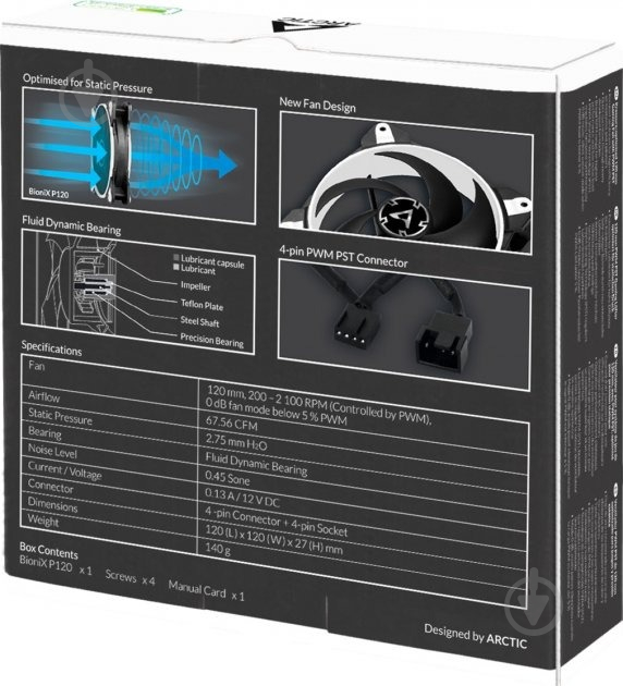 Вентилятор для корпуса Arctic BioniX P120 White (ACFAN00116A) - фото 7