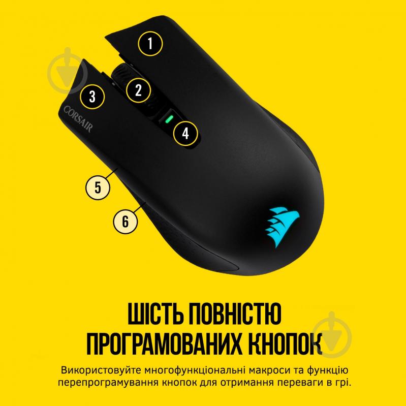 Мышь Corsair HARPOON RGB Wireless Gaming Mouse black (CH-9311011-EU) - фото 8