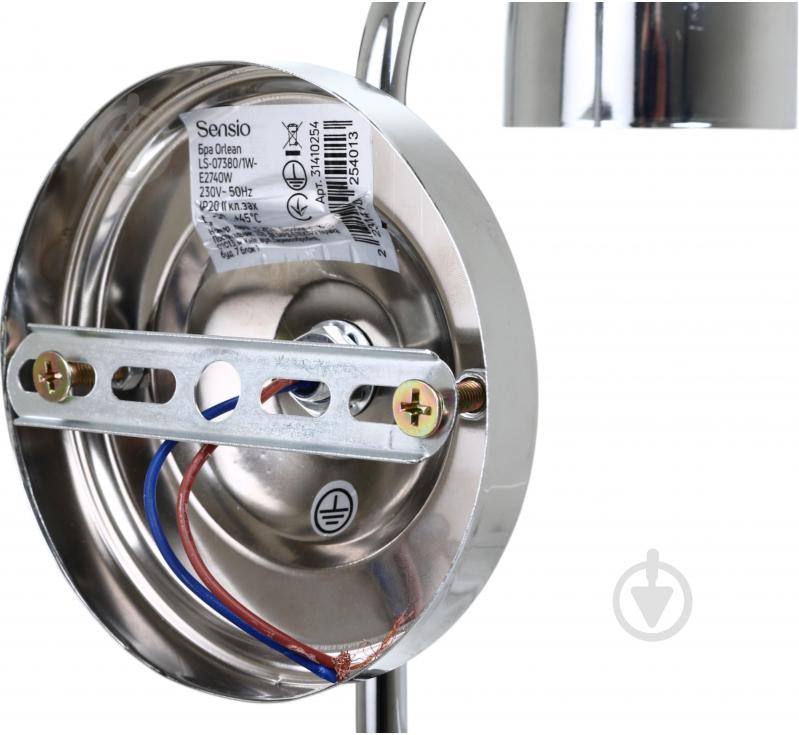 Бра Sensio Orlean 1x40 Вт E27 хром/білий LS-07380/1W-E2740W - фото 4
