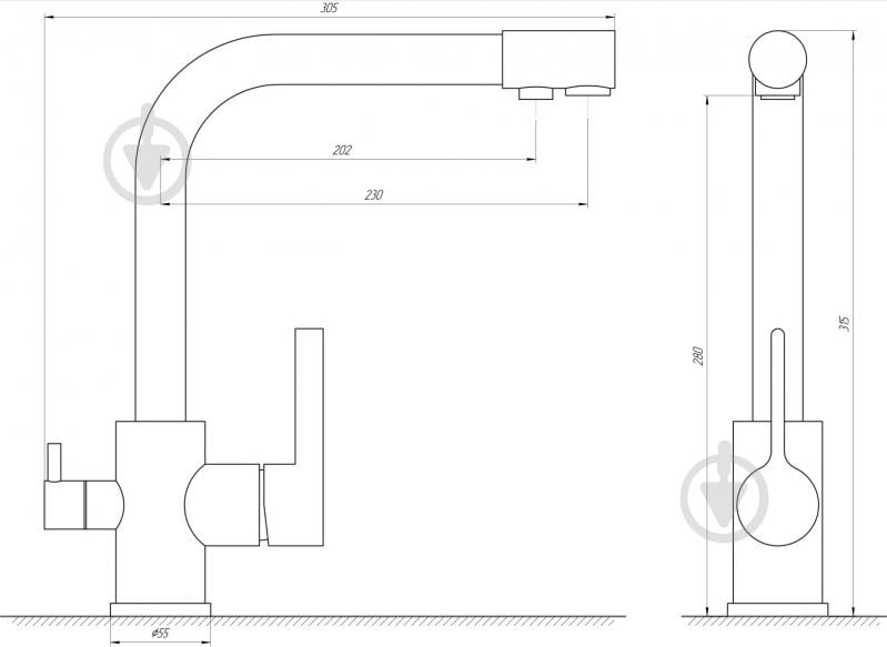 Змішувач для кухні Globus Lux GLLR-0444-3-TITANIUM - фото 3 Змішувач для кухні Globus Lux GLLR-0444-3-TITANIUM - фото 3