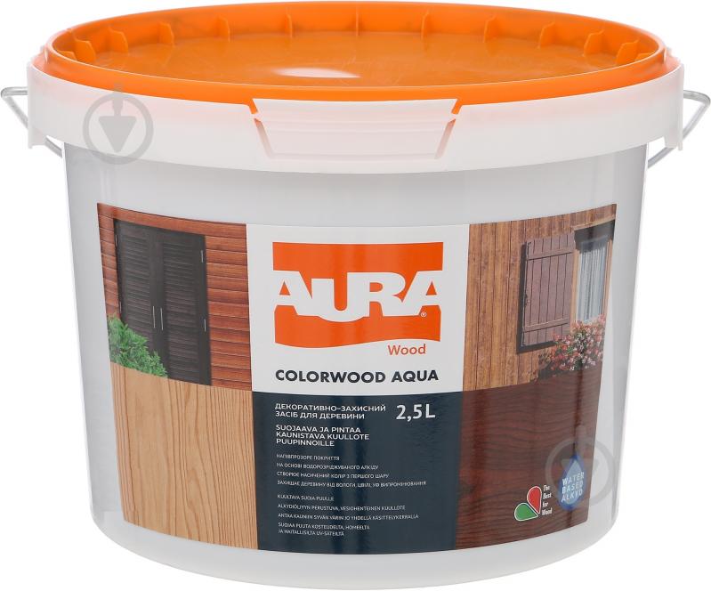 Лазур Aura® ColorWood Aqua безбарвний напівмат 2,5 л - фото 2