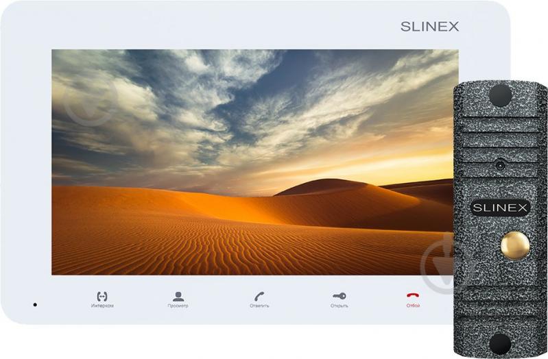 Комплект видеодомофона Slinex SM-07M (белый) + панель ML-16HR (черная) - фото 1