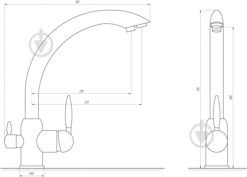 Змішувач для кухні Globus Lux GLLR-0777-3-TITANIUM - фото 2 Змішувач для кухні Globus Lux GLLR-0777-3-TITANIUM - фото 2