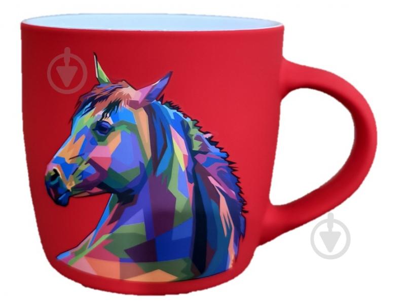 Чашка Fiora Horse 350 мл красная - фото 1