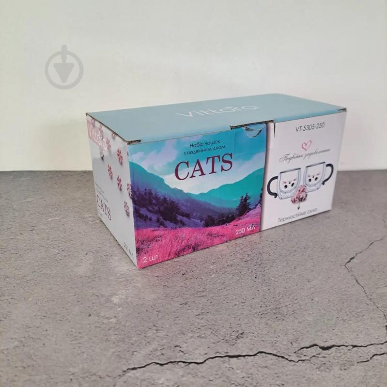 Набор чашек Vittora Cats 250 мл 2 шт. - фото 6 Набор чашек Vittora Cats 250 мл 2 шт. - фото 6