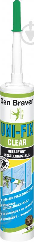 Клей-герметик Den Braven Uni-Fix 290 мл прозрачный - фото 1