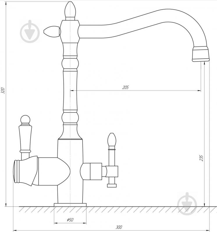 Смеситель для кухни Globus Lux GLLR-1000-1-ONIX - фото 5