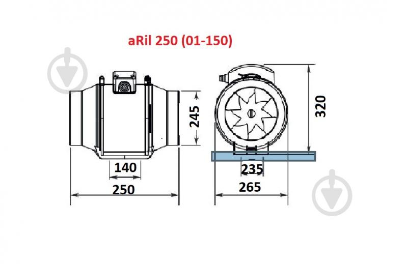 Вентилятор канальный AirRoxy aRil 250 белый 01-150 - фото 10