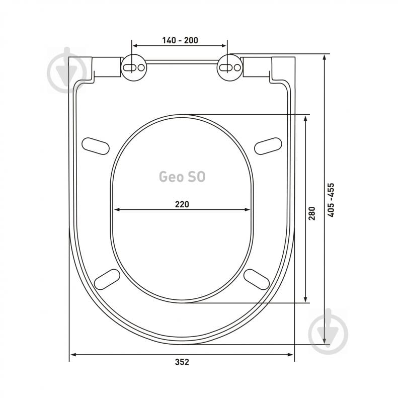 Сиденье для унитаза с крышкой EGO Geo So дюропласт с Soft-close - фото 3