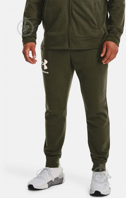 Брюки Under Armour RIVAL TERRY JOGGER 1361642-390 р. 3XL хаки - фото 1