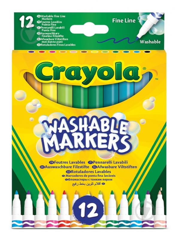 Набір фломастерів тонка лінія (washable) 12 шт. 58-6671 Crayola - фото 1