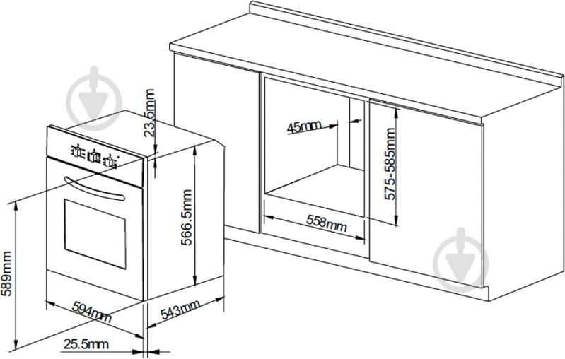 Духовой шкаф Pyramida F 80 EPL GGR - фото 14