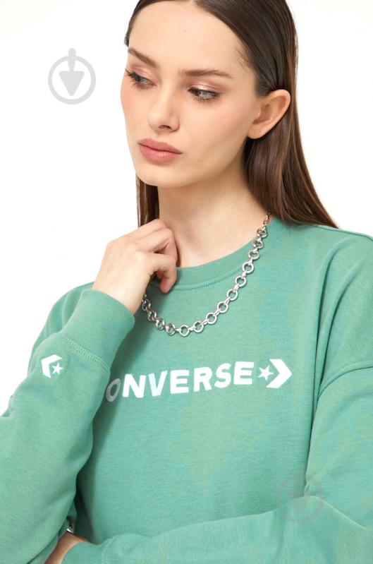 Свитшот Converse WORDMARK BIG LOGO BOYFRIEND CREW FT 10026159-A03 р.XL зеленый - фото 3