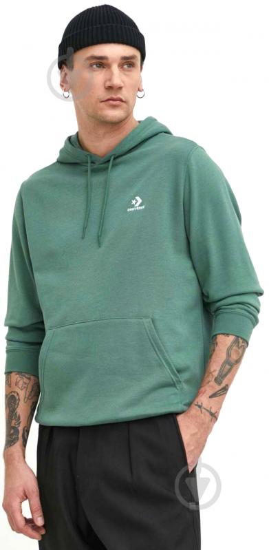 Джемпер Converse STANDARD FIT LEFT CHEST STAR CHEV EMB HOODIE FT 10023874-A36 р.XL зелений - фото 1