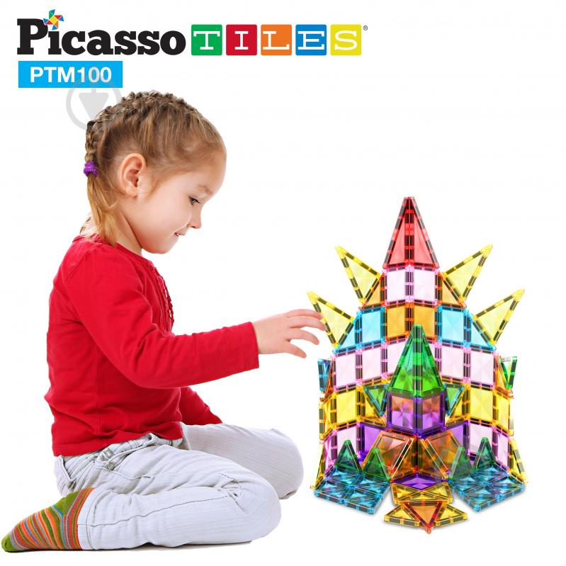 Конструктор магнитный PICASSO TILES 100 деталей PTM100 - фото 5 Конструктор магнитный PICASSO TILES 100 деталей PTM100 - фото 5