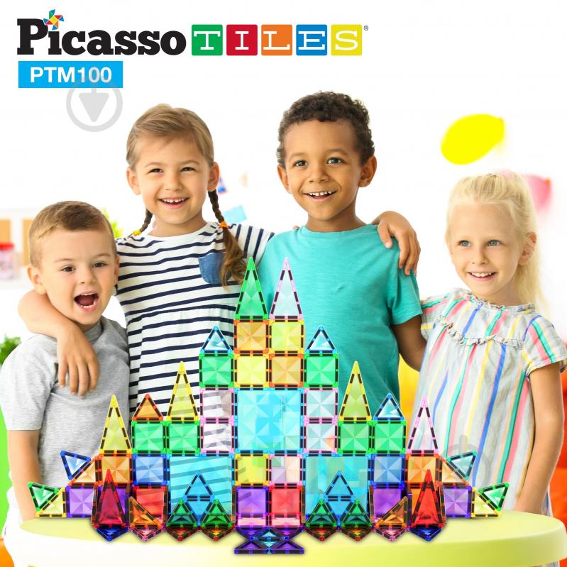 Конструктор магнитный PICASSO TILES 100 деталей PTM100 - фото 4 Конструктор магнитный PICASSO TILES 100 деталей PTM100 - фото 4