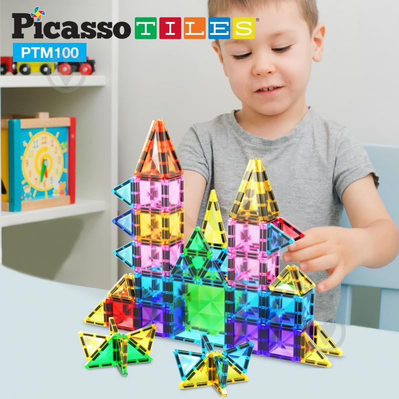 Конструктор магнитный PICASSO TILES 100 деталей PTM100 - фото 2 Конструктор магнитный PICASSO TILES 100 деталей PTM100 - фото 2