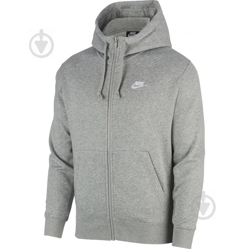 Джемпер Nike M NSW CLUB HOODIE FZ BB BV2645-063 р.3XL серый - фото 1