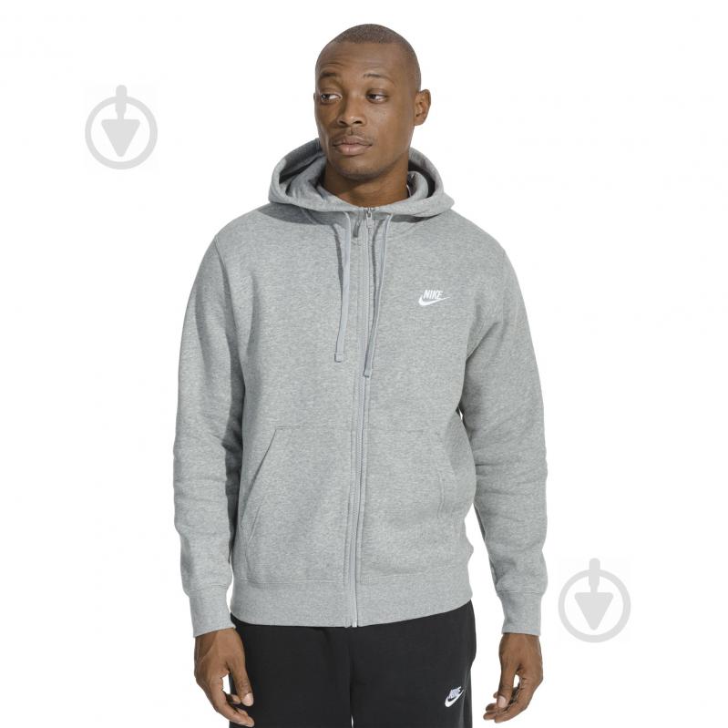 Джемпер Nike M NSW CLUB HOODIE FZ BB BV2645-063 р.3XL серый - фото 11