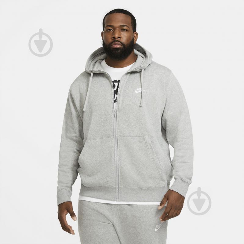 Джемпер Nike M NSW CLUB HOODIE FZ BB BV2645-063 р.3XL серый - фото 15