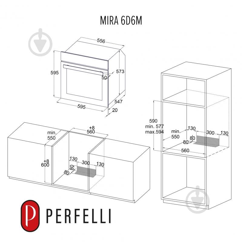 Духовой шкаф Perfelli MIRA 6D6M NERO - фото 2