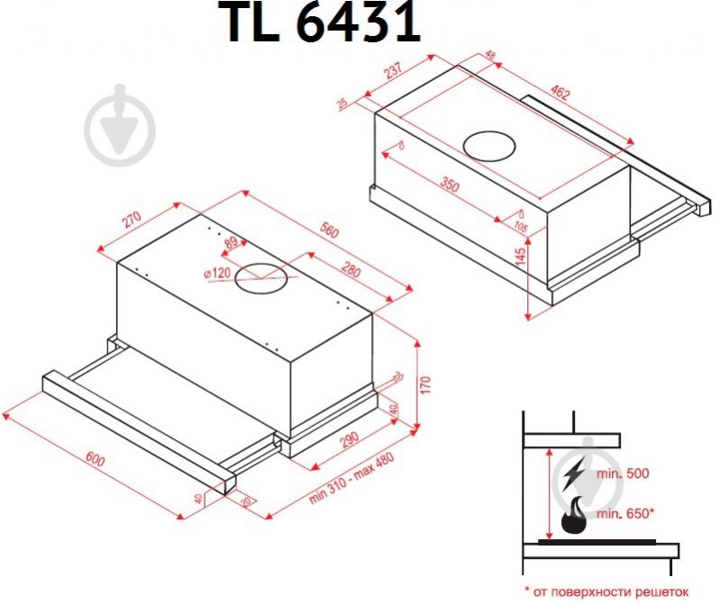 Витяжка Perfelli TL 6431 BL - фото 9
