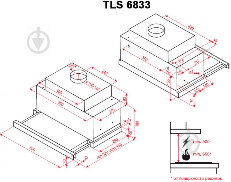 Вытяжка Perfelli TLS 6833 BL LED Strip - фото 7