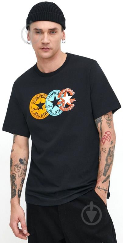 Футболка Converse CHUCK PATCH DISTORT TEE 10025973-A01 р.XL черный - фото 1