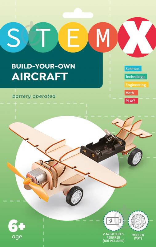 Конструктор деревянный Steam Самолет 7078449 - фото 1